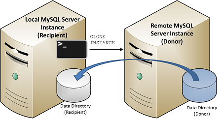 Diagram showing a remote cloning operation.